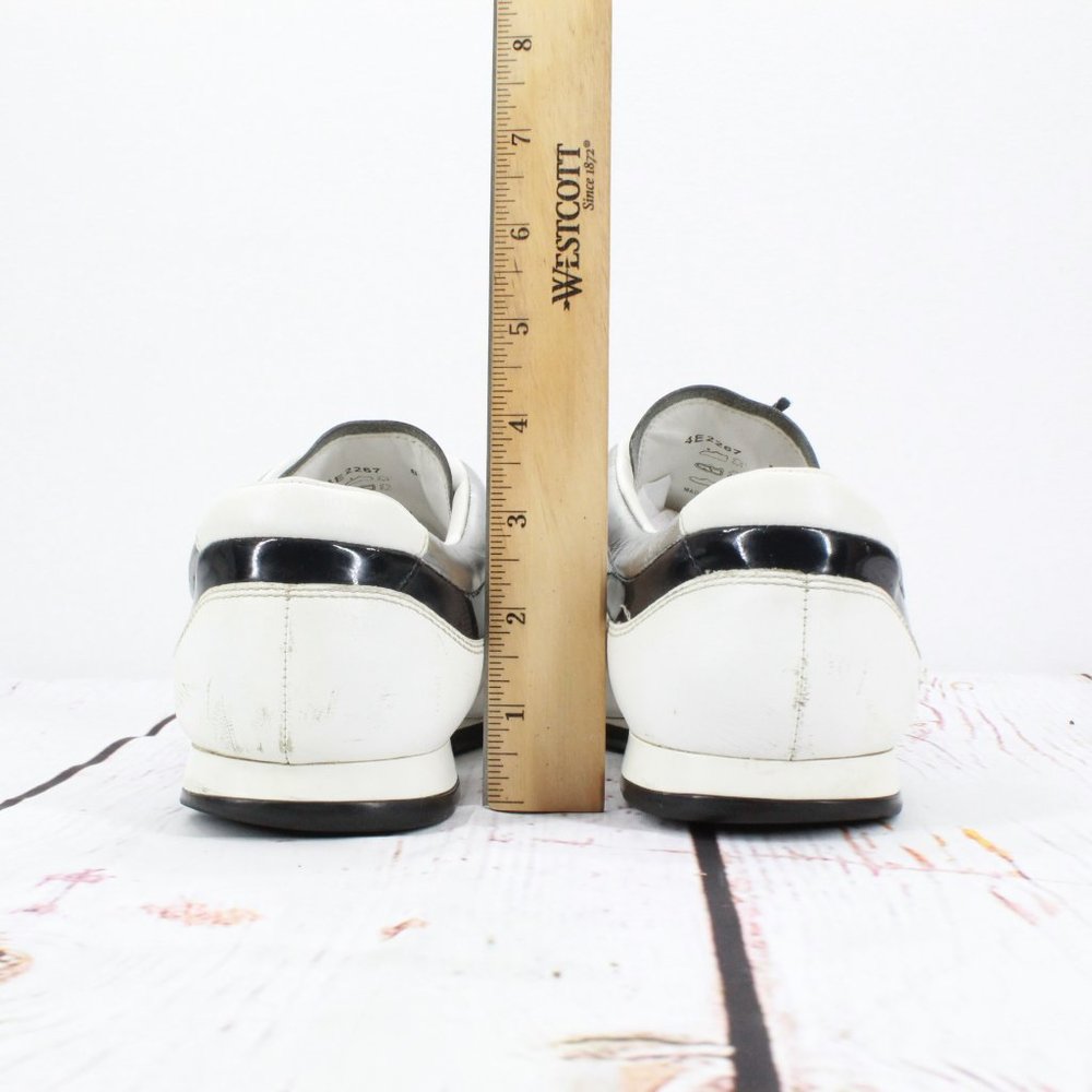 Prada White Leather Lace Up Low Top Casual Sneakers Shoes Size 8 - Picture 6 of 9
